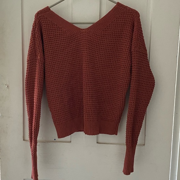 NEW W/OUT TAGS!! orange reversible sweater with buttons - Picture 3 of 3